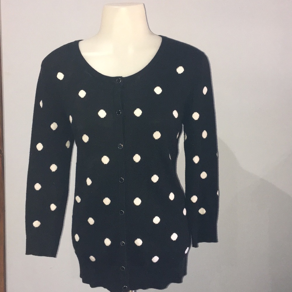 New York & Company Polka dot cardigan size small